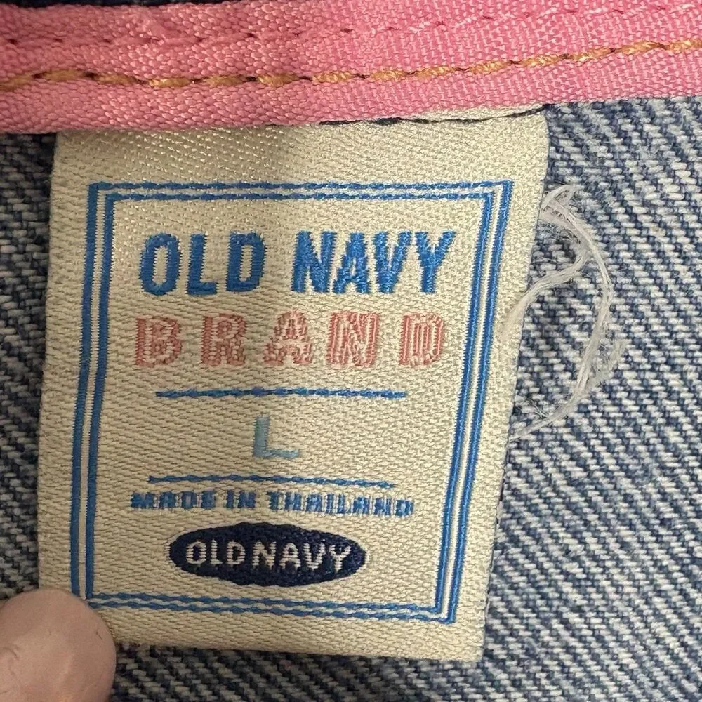 Old Navy Denim Jean Jacket Blue Button Front Size Large Girls Kids Medium Wash